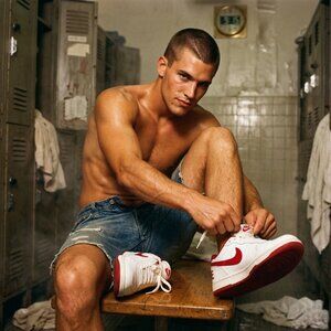 Nike Men 13 Big Nike Low White Red Leather 355152-150 Archival Investment Rare